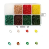 200G 8 Colors 12/0 Grade A Round Glass Seed Beads