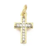 Brass Micro Pave Cubic Zirconia Charms
