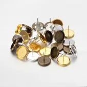 Brass Ear Studs Cabochon Settings
