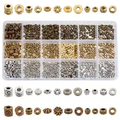 900Pcs 18 Styles Tibetan Style Alloy Spacer Beads Sets