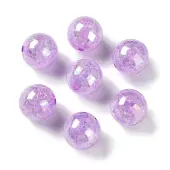 AB Color Transparent Crackle Round Acrylic Beads