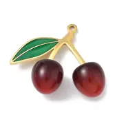 304 Stainless Steel with Acrylic Cherry Pendants