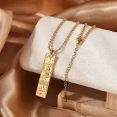 304 Stainless Steel Clear Cubic Zirconia Rectangle Constellation Pendant Necklaces for Women Men