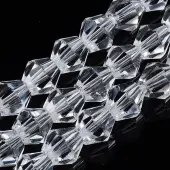Transparent Faceted Glass Beads Strands