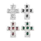 304 Stainless Steel Micro Pave Cubic Zirconia Pendants