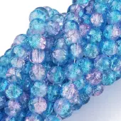 Spray Painted Crackle Glass Beads Strands