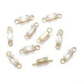 Brass Clear Cubic Zirconia Links Connectors