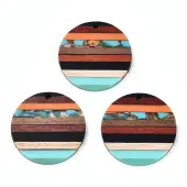 Transparent Resin & Walnut Wood Pendants