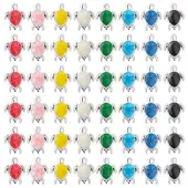48Pcs 8 Colors Alloy Enamel Beads