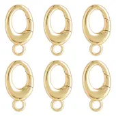 SUNNYCLUE 6Pcs Brass Spring Gate Rings