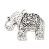 Tibetan Style Alloy Elephant Big Pendants