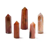 Tower Natural Red Agate Healing Stone Wands