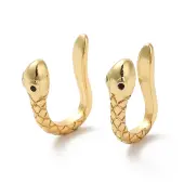 Rack Plating Brass Snake Cuff Earrings with Rhinestone
