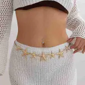 Alloy Starfish Chain Belts for Women