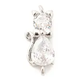 Brass Micro Pave Cubic Zirconia Kitten Links connectors