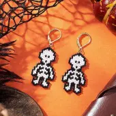 MIYUKI Delica Beads Beaded Skeleton Leverback Earrings