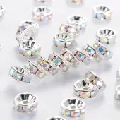 Brass Grade A Rhinestone Spacer Beads