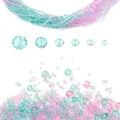 6 Styles Gradient Color Transparent Painted Glass Beads Strands