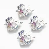 Brass Micro Pave Cubic Zirconia Links connectors