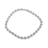 Synthetic Hematite & Brass Column Beaded Necklace with Magnetic Clasps