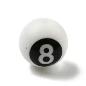 Round with Black Number 8 Silicone Focal Beads