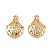 Ocean Theme Brass Micro Pave Cubic Zirconia Pendants