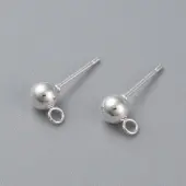 304 Stainless Steel Ball Stud Earring Post