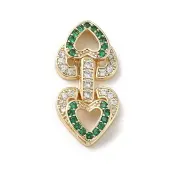 Brass Micro Pave Cubic Zirconia Fold Over Clasps