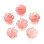Cherry Quartz Glass Carved Pendants