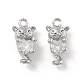 Brass Micro Pave Cubic Zirconia Pendants