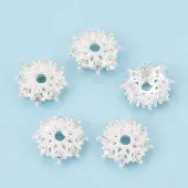 925 Sterling Silver Micro Pave Clear Cubic Zirconia Bead Caps