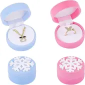 4Pcs 2 Colors Velvet Jewelry Packing Boxes