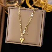 304 Stainless Steel Heart Pendant Necklaces for Women