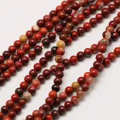 Natural Red Rainbow Jasper Round Beads Strands