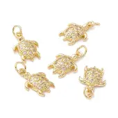 Brass Micro Pave Clear Cubic Zirconia Pendants