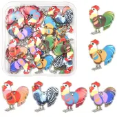 30Pcs 6 Colors Alloy Enamel Pandants