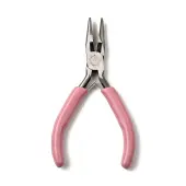 Iron Flat Nose Pliers with Plastic Handles