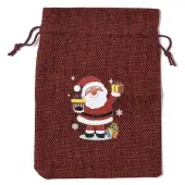 Christmas Theme Jute Cloth Storage Bags