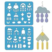 2Pcs 2 Style Acrylic Earring Handwork Template