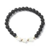 Natural Lava Rock Round Beaded Bracelets