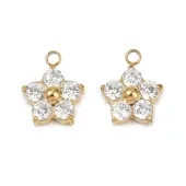 304 Stainless Steel Micro Pave Cubic Zirconia Charms