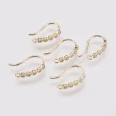 Brass Rhinestone Earring Hooks