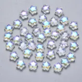 Transparent Spray Painted Glass Beads