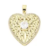 Brass Micro Pave Clear Cubic Zirconia Pendants