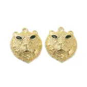 Brass Micro Pave Green Cubic Zirconia Pendants