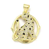 Brass Micro Pave Cubic Zirconia Pendants