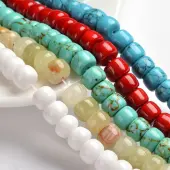 Natural Gemstone Column Bead Strands