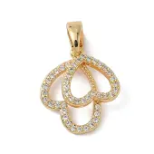 Brass Micro Pave Cubic Zirconia Pendants