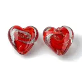 Handmade Silver Foil Glass Beads