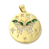 Brass Micro Pave Cubic Zirconia Pendants